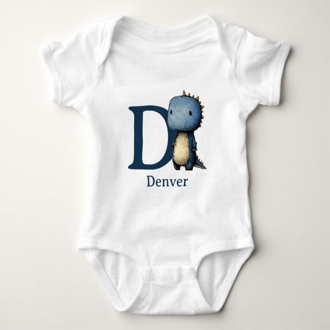 D är för Dinosaurie Personliggör T Shirt (Framsida)