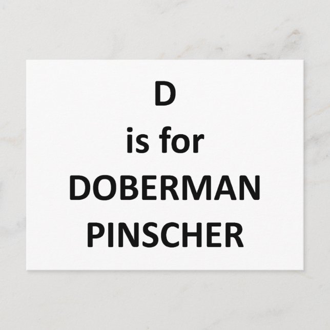 d är för doberman pinscher.png vykort (Framsida)