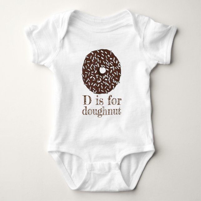 D är för ringkokokokonut Chocolate Donut Alphabet Tröja (Framsida)