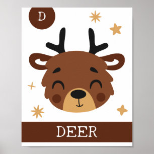 D är till Hjort, Nursery, Bedroom, Kids Wall Art Poster