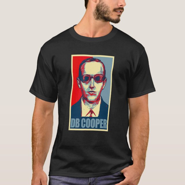 D B Cooper Db Cooper Hopp Poster T Shirt (Framsida)