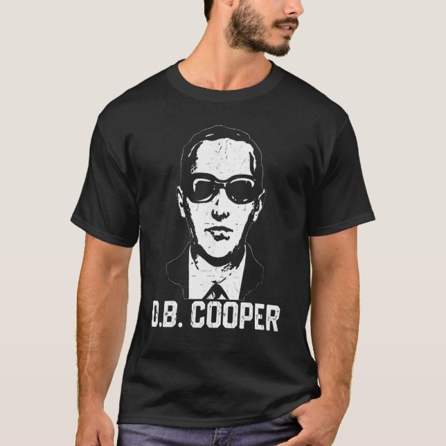 D B Cooper Fallskärmshoppning  Flygplanskapare Kap T Shirt (Framsida)