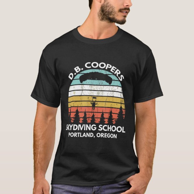 D B Coopers Skydiving School Portland Oregon Funny T Shirt (Framsida)