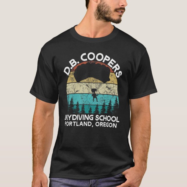 D B Coopers Skydiving School Portland Oregon T Shirt (Framsida)