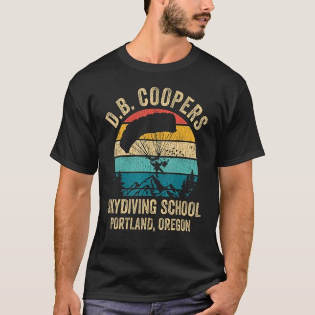 D B Coopers Skydiving School Portland Oregon Vint T Shirt (Framsida)