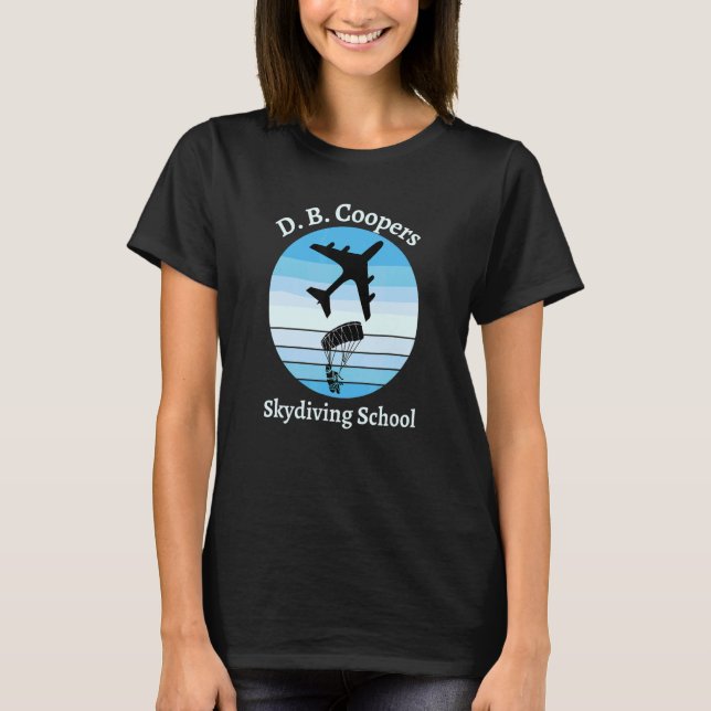 D B Coopers Skydiving School T Shirt (Framsida)