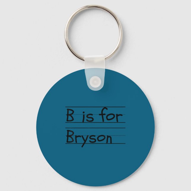 D B Is For Bryson Name Student Kindergarten  Nyckelring (Framsida)