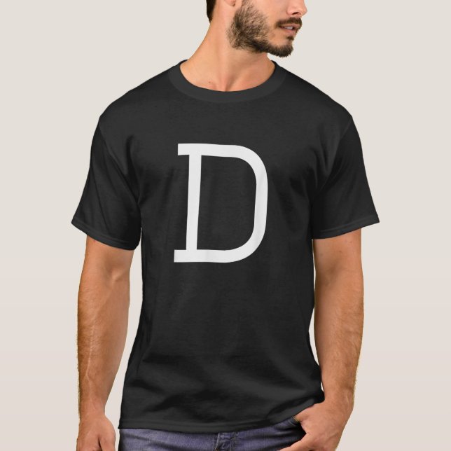 D Brev Alphabet Costume Monogram Varsity Roligt T Shirt (Framsida)