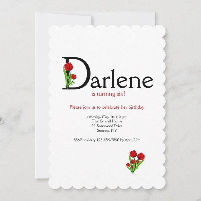 "D" Brev (lägg till eventuella första Namn med Bre Inbjudningar (Framsida)