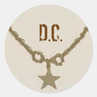 D.C. STICKER RUNT KLISTERMÄRKE