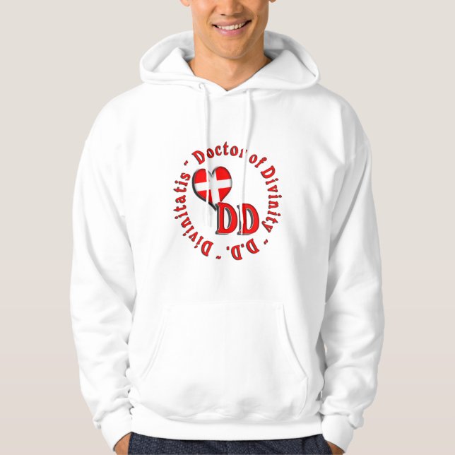 D CIRKULÄR ACRONYM LOGOTYP DOKTOR AV DIVINITY HOODIE (Framsida)