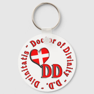 D CIRKULÄR ACRONYM LOGOTYP DOKTOR AV DIVINITY NYCKELRING