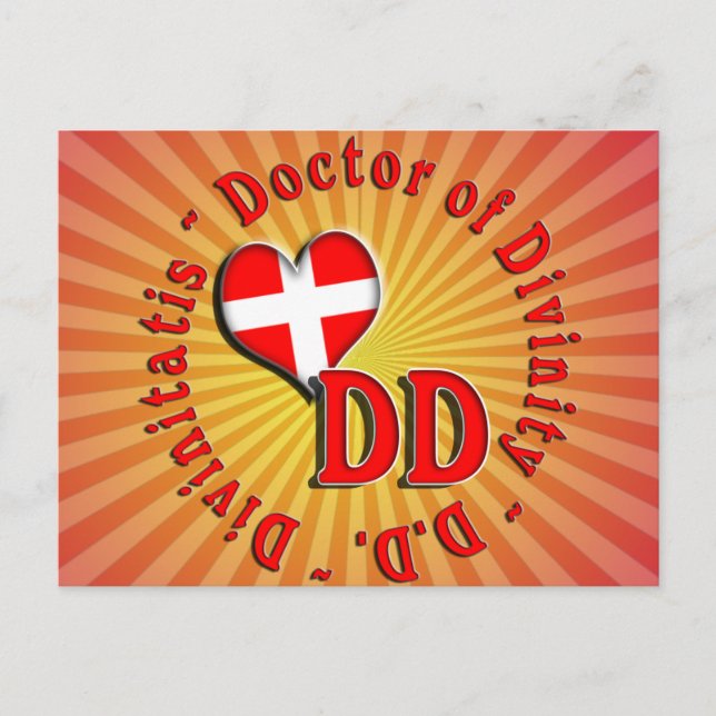 D CIRKULÄR ACRONYM LOGOTYP DOKTOR AV DIVINITY VYKORT (Framsida)