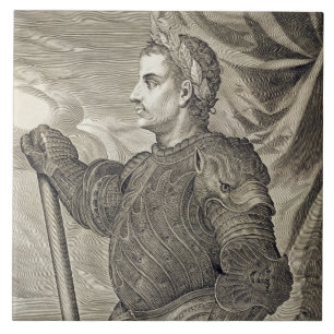 D. Claudius Caesar kejsare av Rome från ANNONS 41 Kakelplatta