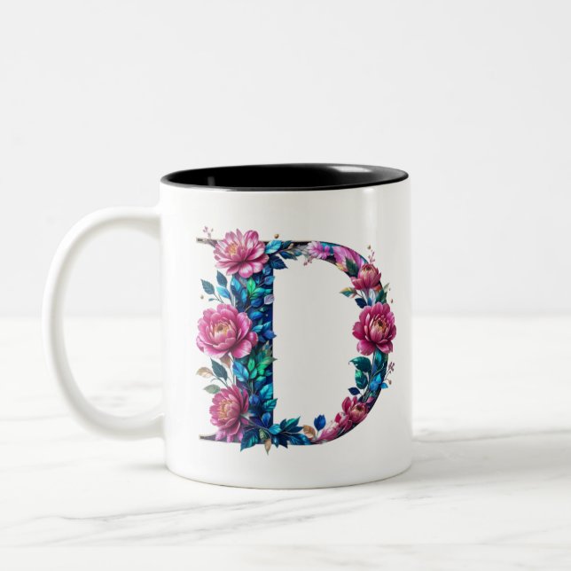D Coffee Mugg - Blommigt Design for Giiting (Vänster)