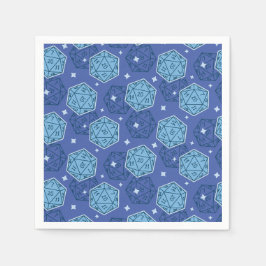 D&D-Födelsedagsfest Blue D20 Dice-Pappersservett Pappersservett