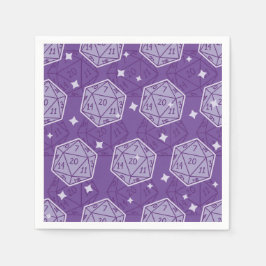 D&D-Födelsedagsfestens Lila D20 Dice-Pappersservet Pappersservett