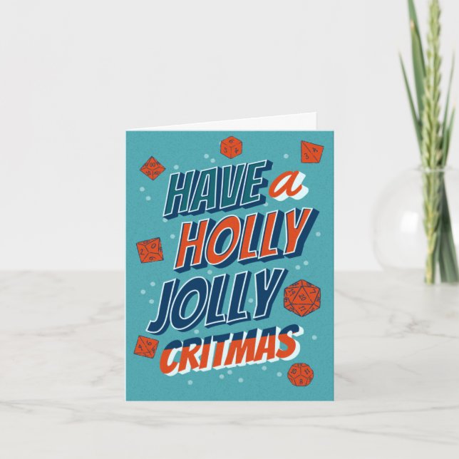 D&D-julkort Holly Jolly Critmas Helgkort (Framsida)