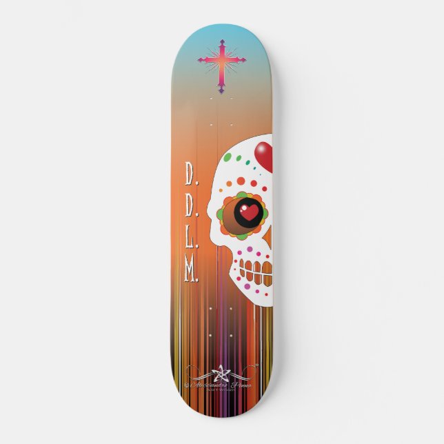 D.D.L.M. Calavera Mini Skateboard Bräda 18,5 Cm (Framsida)