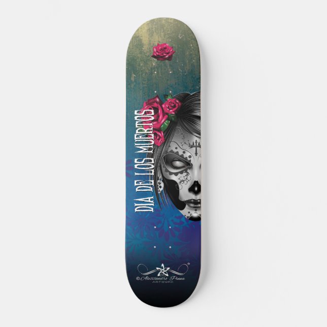 D.D.L.M. La Catrina Mini Skateboard Bräda 18,5 Cm (Framsida)