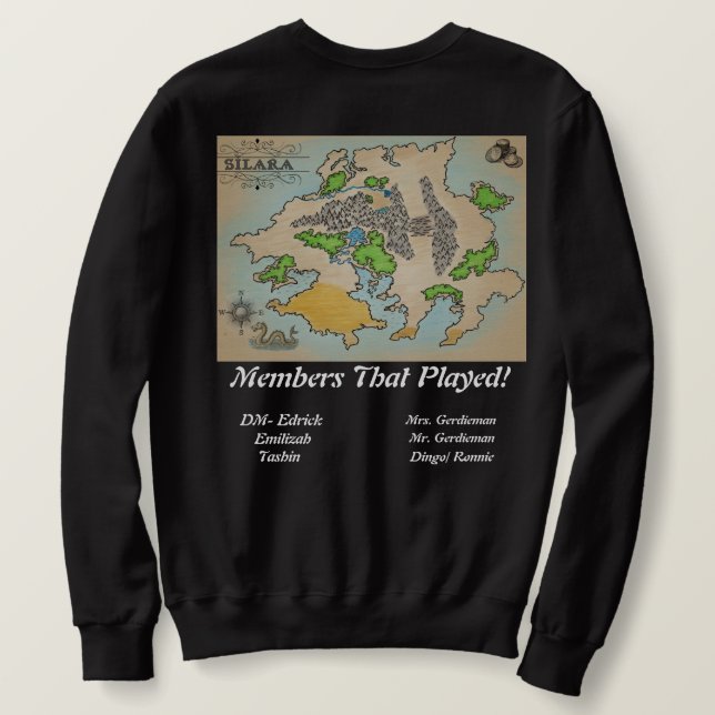D&D-svärmönster!  Lång Ärmad Tröja (Design baksida)