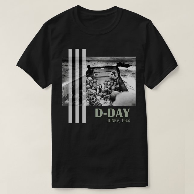 D Dag 06 juni 1944 WW2 Normandie Landings 2 T Shirt (Design framsida)