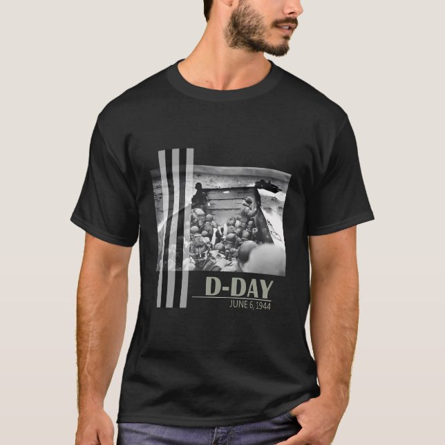 D Dag 06 juni 1944 Ww2 Normandie Landings T Shirt (Framsida)