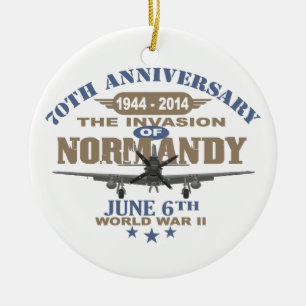D-Dag 70th årsdagstrid av Normandy Julgransprydnad Keramik