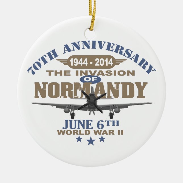 D-Dag 70th årsdagstrid av Normandy Julgransprydnad Keramik (Framsidan)