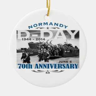 D-Dag 70th årsdagstrid av Normandy Julgransprydnad Keramik
