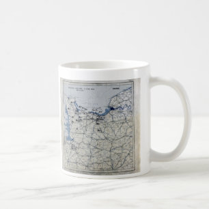 D-Dag för världskrig II karta Juni 6, 1944 Kaffemugg