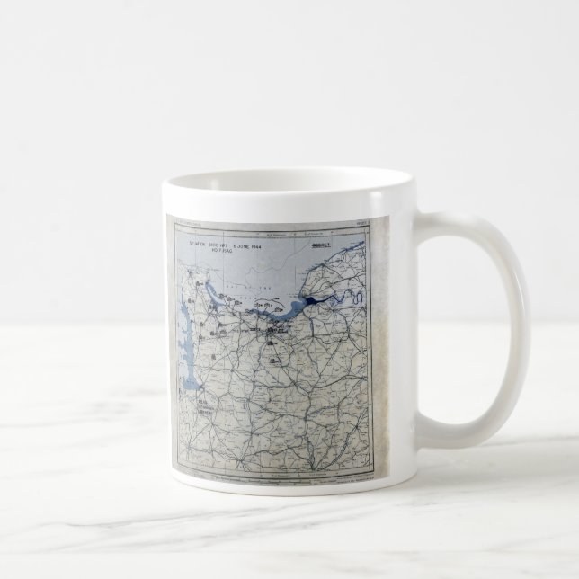D-Dag för världskrig II karta Juni 6, 1944 Kaffemugg (Höger)
