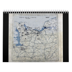 D-Dag för världskrig II karta Juni 6, 1944 Kalender