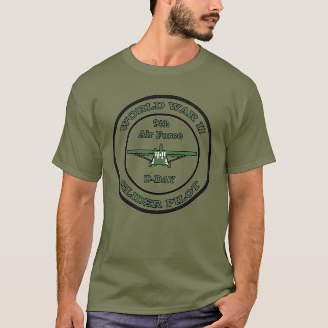 D-Dag Juni 6, 1944 för glidflygplan för WW 2 T Shirt (Framsida)