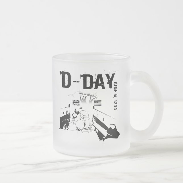 D-dagen 6 juni 1944 frostad glasmugg (Höger)