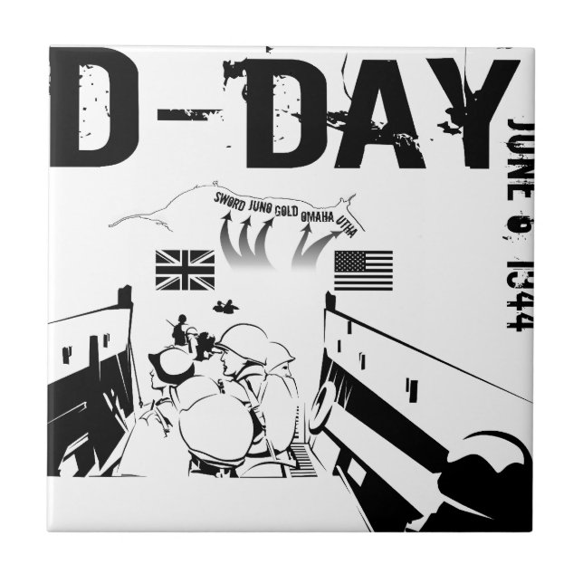 D-dagen 6 juni 1944 kakelplatta (Framsidan)