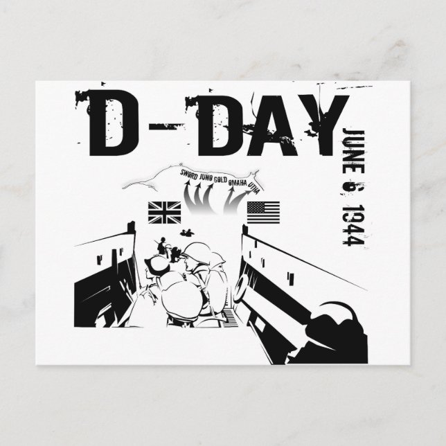 D-dagen 6 juni 1944 vykort (Framsida)