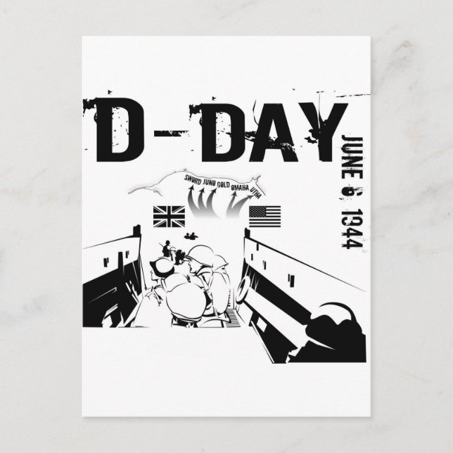 D-dagen 6 juni 1944 vykort (Framsida)
