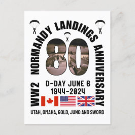 D-DAGEN NORMANDIE LANDSTIGNINGARNA WW2 80-årsjubil Vykort