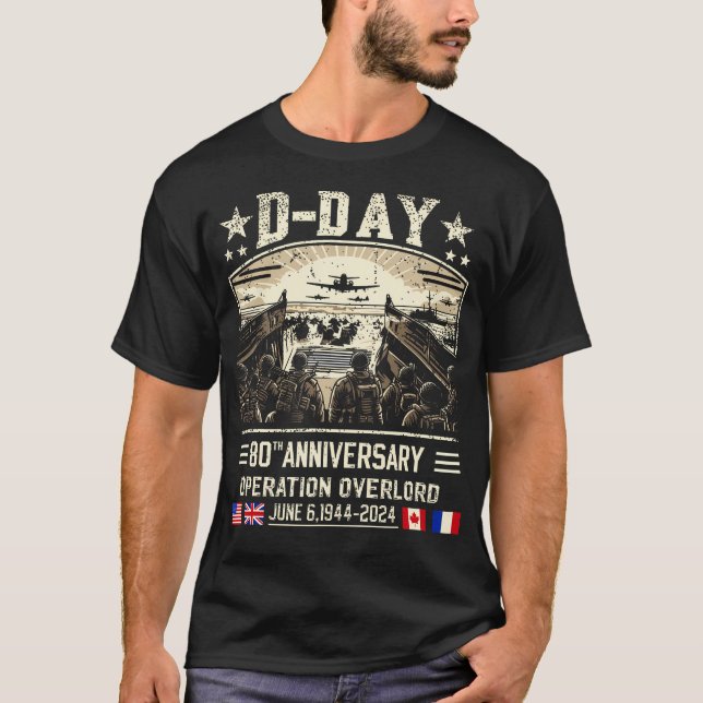D-Day Dwight D. Eisenhower Quote D-Day 80 Annive T Shirt (Framsida)