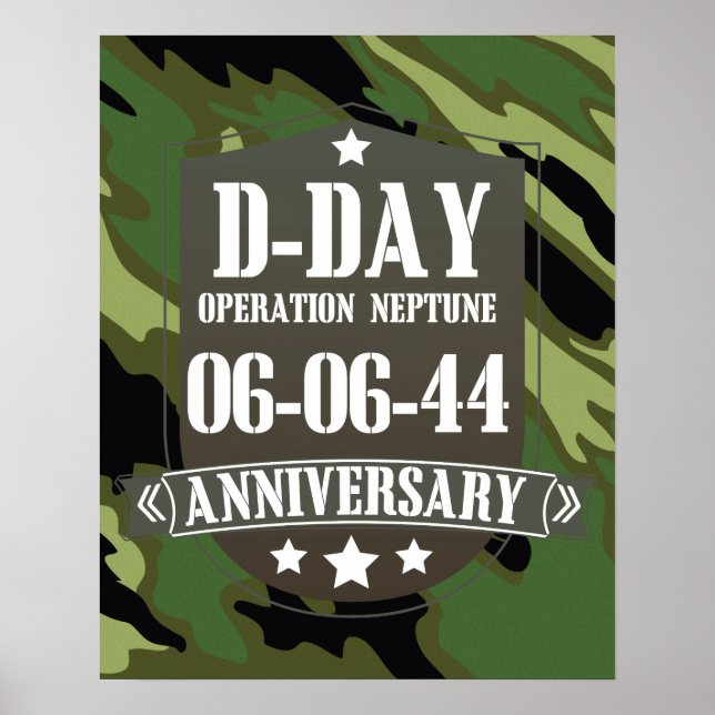 D-Day-jubileumsnål med kamouflage Poster (Framsidan)