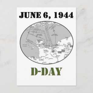 D-Day Karta Vykort