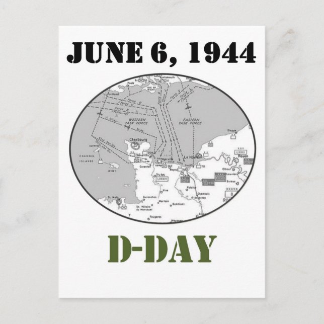 D-Day Karta Vykort (Framsida)