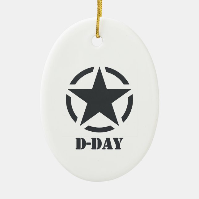 D-Day Normandie - Jour-J - Normandy Julgransprydnad Keramik (Framsidan)
