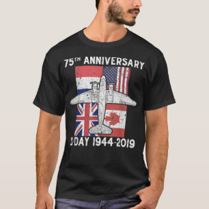 D-Day Normandie Landning 75:e-årsdagen C-47 Flagga T Shirt