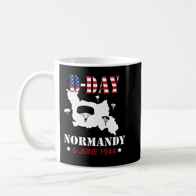 D-Day Normandie Paratrooper Normandie 1944-gåvor S Kaffemugg (Vänster)