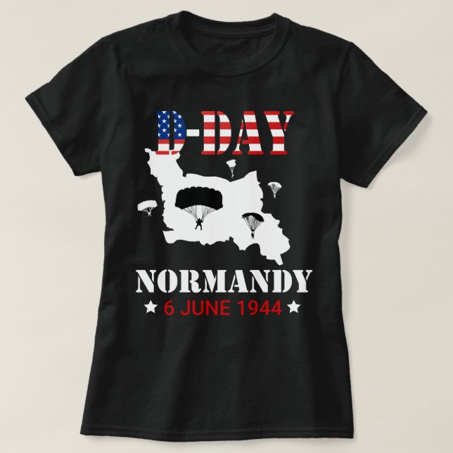 D-Day Normandie Paratrooper Normandie 1944-gåvor S T Shirt (Design framsida)
