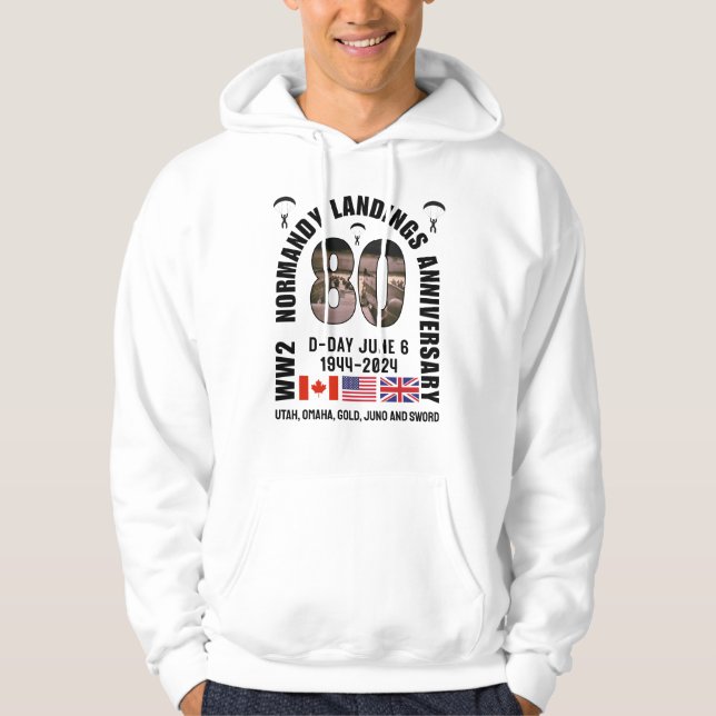 D-DAY NORMANDY LANDINGS WW2 80-årsdagen Hoodie (Framsida)