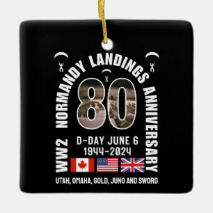 D-DAY NORMANDY LANDINGS WW2 80-årsdagen Julgransprydnad Keramik