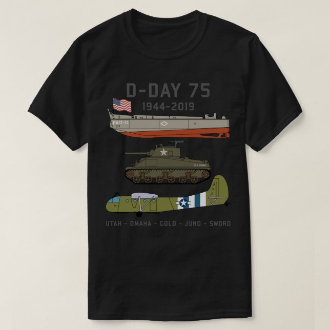 D-Day Normany Landings WW2 75:e-årsdagen T Gi T Shirt (Design framsida)